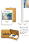 White Wood Framed Abstract Landscape Patterned Painting - Vibrant Tones |   Huhu1153 - 2