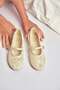 Y726864006 Beige Lace Women's Ballerinas - 3