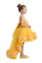 - High-Low Tulle Flower Girl Dress - Yellow, Pink - 1Y to 6Y - 2