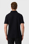 Regular fit buttonless black polo collar t-shirt - 6