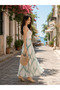 Summer Geometric Patterned Pleated Skirt with Belt Detail - 2