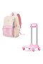 16.5” School Backpack w/ 4-Wheel Trolley–Lightweight Laptop School Bag Set, Blush Rush Pink - 7