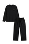 Seasonal Cotton Men's Tracksuit Pajama Set Slim Fit Black - 2