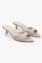 Women's Saint Beige Suede Mini Heeled Slippers - 2