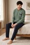 Men's Long Sleeve 100% Cotton Plus Size Pajama Set Khaki - 2