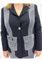 Plus Size Double Breasted Collar, Front Pocket Detail, Elastic Waist, Tube Leg Women's Top and Bottom Set - 7