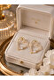 Brass Gold Color Zircon Stone Snake Model Earrings - 4