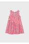 Girl's Striped Dress Red - 3