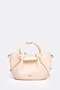 Women's Mini Hand and Shoulder Bag with Drawstring Detail, Stylish Daily Bag, Beige