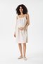 1592-Natural Linen Strap Maternity Wear Salopet Mnii Dress - 2