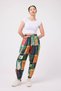 Unisex Cat Patterned Loose Hippie Bohemian Shalwar with Elastic Waist and Cuffs and Pockets, Ethnic Design - 4