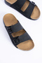 Women's Double Buckle Strap Anatomical Sole Suede Slippers - 3