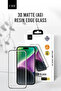 URR iPhone 15 Pro Max واقي شاشة زجاجي ثلاثي الأبعاد غير لامع من الراتنج - أسود - 6
