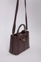 Women's Brown Knot and Gold Detailed Double Handle Baguette Hand and Shoulder Bag - 2