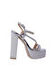 Women's Evening Dress Shoes with Platform Heels and Buckle Closure