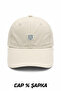 Unisex Beige R Logo Embroidered 100% Cotton Sports Cap Hat