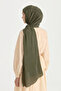 Nara Silky Natural Jacquard Shawl - Dark Green - 3
