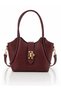 Women's Burgundy Shoulder Bag Stylish Daily Faux Leather Handbag - 4