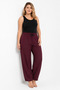 Women's Plus Size Burgundy, Elastic Waist, Adjustable Leg Sports Pants 65N39523