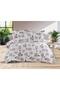 Natural Cotton Double Duvet Cover Set - 52 Thread Woven Violet Series - 3