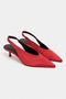 Wilson Red Satin Open Back Women's Heeled Shoes - 4