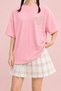 Women's Matcha Club Printed Oversize Crew Neck Cotton Casual Combed Cotton T-Shirt - 2