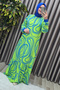 Women's Clothing Plus Size Space Road Sleeve Elastic Collar Zipper Cotton Sports Dress - 5