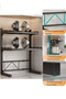 Metal Microwave Oven Rack Shelf Expandable Kitchen Supplies Tableware Storage Counter Space Saver Cabinet Organizer Spice Holder with 6 Hooks Chopping Block Frame Tool Holder Chopsticks Tube - 4