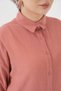 Women's Shirt Collar Knitted Dusty Rose Hijab Double Set - 4