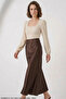 Women's Square Neck Long Sleeve Cream Blouse - 3