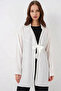 Women's Shirt Collar Lace-Up Viscose White Kimono