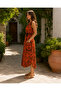 Brick Red Defne Muslin Dress - 3