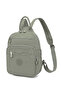 Daily Small Size Waterproof Crinkle Fabric Women's Backpack Green - 2