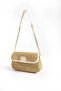 Women's Straw Weave Covered Baguette Chain Strap Cross Shoulder and Hand Bag (Length 15 cm Width 25 cm) - 3