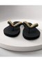 Aurelia Women's Black Crystal Stone Stylish Flip-Flops Beach Slippers - 3