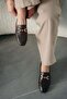 Harper Women's Buckle Genuine Leather Loafer Shoes Brown - 4