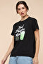 Typography Print T-Shirt with Crew Neck and Short Sleeves - 2
