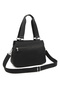 Medium Size Multi-Pocket Waterproof Lightweight Crinkle Fabric Women's Shoulder Bag Black - 3