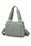 Medium Size Multi-Pocket Waterproof Lightweight Crinkle Fabric Women's Shoulder Bag Green - 2
