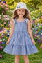 Girl's Striped Strap Dress with Hat Gift Comfortable Fit Summer Dress - 2
