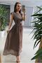 Brown Leather Belted Padded Dress - 0103 - 2