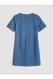 Indigo Crew Neck Mini Jean Dress - 3