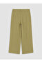 Khaki Women's Trousers with Elastic Waist - 6
