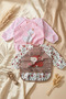 Bloom 2-Pack Liquid-Proof Long Sleeve Baby Bibs -6-24 Months Pink Swan and Gazelle Patterned Bl - 2