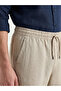Beige Regular Fit Men's Linen Look Trousers - 3