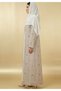 Women Premium Beige Embroidered Abaya With Inner And Sheila 3 Pieces Casual For Muslim Ladies Dress - 4