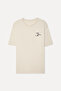Men's Stone Color Printed Comfort Fit Crew Neck T-Shirt