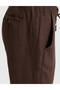 Dark Brown Carrot Fit 100% Linen Canvas Trousers 50320846-Vr084 - 6