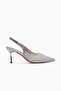 Women's stone detailed stiletto shoe 26y 26y484 silver