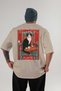 49 Cats for the Sake of Cats Printed Beige Oversize T-Shirt 100% Cotton Unisex Cat Lover Premium Design - 2